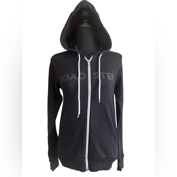 Roadster Black Zip Hoodie Sweatshirt Fleece Zip-Up Jacket Athleisure Size XS - Picture 1 of 8